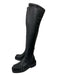 Valentino Shoe Size 40 Black Leather Lug Sole Studded Knee High Pull On Boots Black / 40