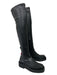 Valentino Shoe Size 40 Black Leather Lug Sole Studded Knee High Pull On Boots Black / 40