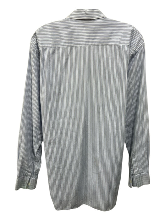 Comme De Garcon Size L Blue & White Stripe Cotton Button Down Long Sleeve Shirt Blue & White / L