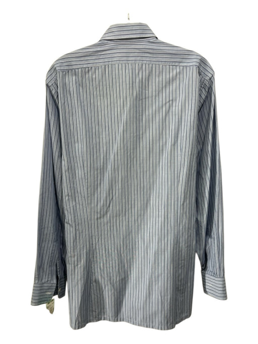 Charvet Size 40 Blue & White Cotton Striped Button Down Men's Long Sleeve Shirt Blue & White / 40