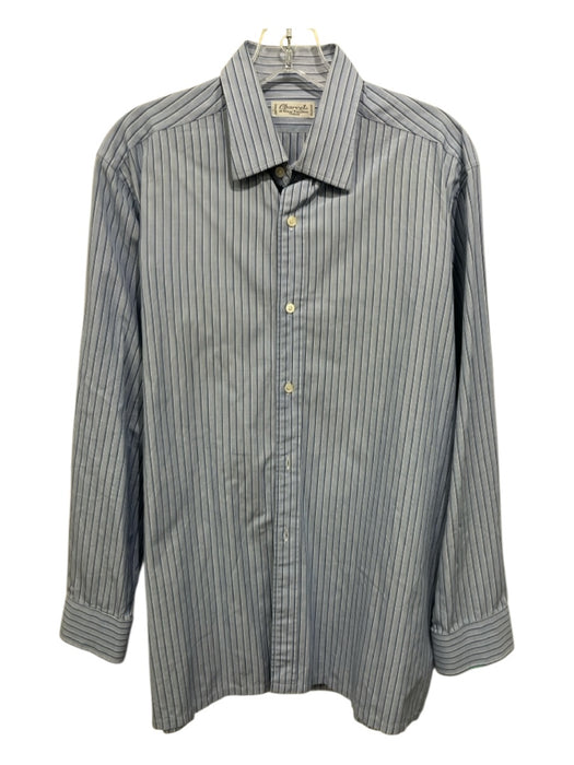 Charvet Size 40 Blue & White Cotton Striped Button Down Men's Long Sleeve Shirt Blue & White / 40