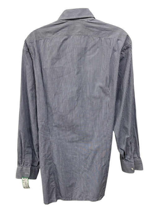 Charvet Size 42 Blue & White Cotton Plaid Button Down Men's Long Sleeve Shirt Blue & White / 42
