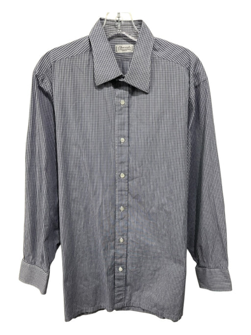 Charvet Size 42 Blue & White Cotton Plaid Button Down Men's Long Sleeve Shirt Blue & White / 42