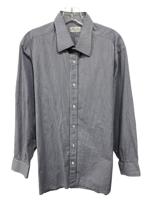 Charvet Size 42 Blue & White Cotton Plaid Button Down Men's Long Sleeve Shirt Blue & White / 42