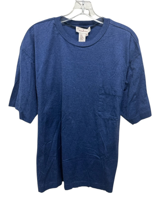Zegna Size 56 Blue Cotton Solid T shirt Crew Men's Short Sleeve Blue / 56
