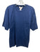 Zegna Size 56 Blue Cotton Solid T shirt Crew Men's Short Sleeve Blue / 56
