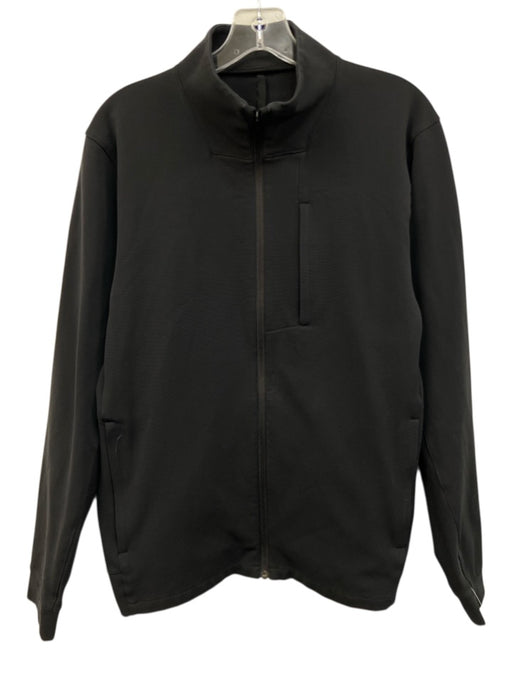Lululemon Size L Black Synthetic Solid Athletic Zip Up Men's Jacket Black / L