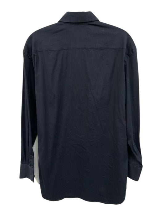 Prada Size 15.5 Navy Blue Cotton Blend Solid Button Up Men's Long Sleeve Shirt Navy Blue / 15.5