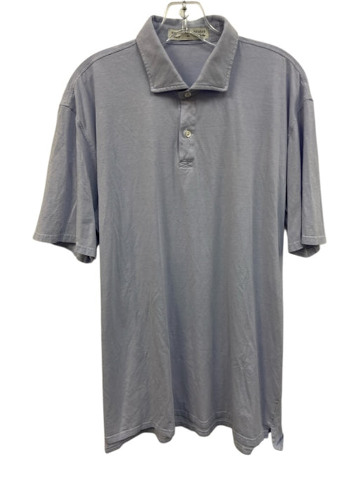 Holderness & Bourne Size XL Blue Cotton Blend Solid Polo Men's Short Sleeve Blue / XL