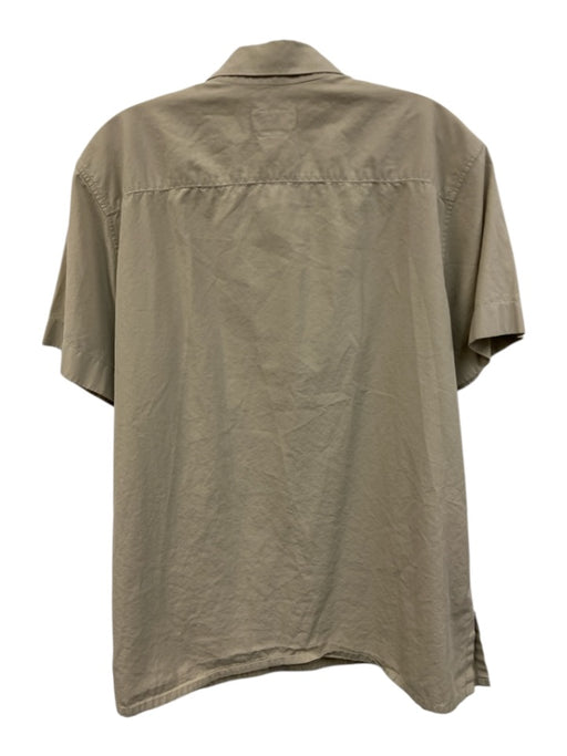 Hermes Size 16 Tan Cotton Solid Button Up front pocket Men's Short Sleeve Tan / 16