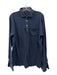 Peter Millar Size L Navy Blue Cotton Solid Men's Long Sleeve Shirt Navy Blue / L