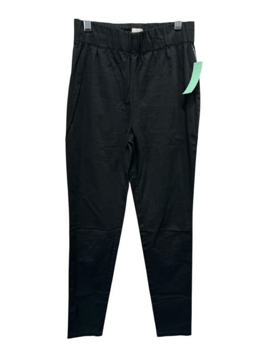 Ann Mashburn Size 2 Black Cotton Blend Elastic Waist Straight Pants Black / 2