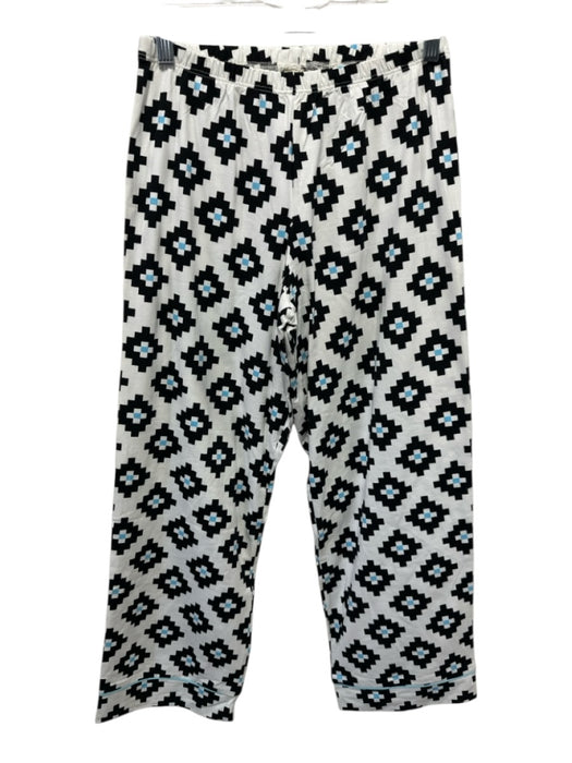 Bed Head Size XS Black & White Cotton Blend Button Front Printed Pajamas Black & White / XS