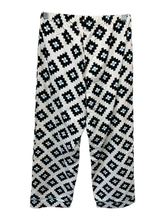 Bed Head Size XS Black & White Cotton Blend Button Front Printed Pajamas Black & White / XS