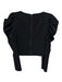 Alice & Olivia Size 2 Black Polyester Zip Back Square Puff Sleeve Top Black / 2