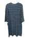 Misook Size XS Blue & Silver Acrylic Blend Metallic Thread Knit Buttons Dress Blue & Silver / XS
