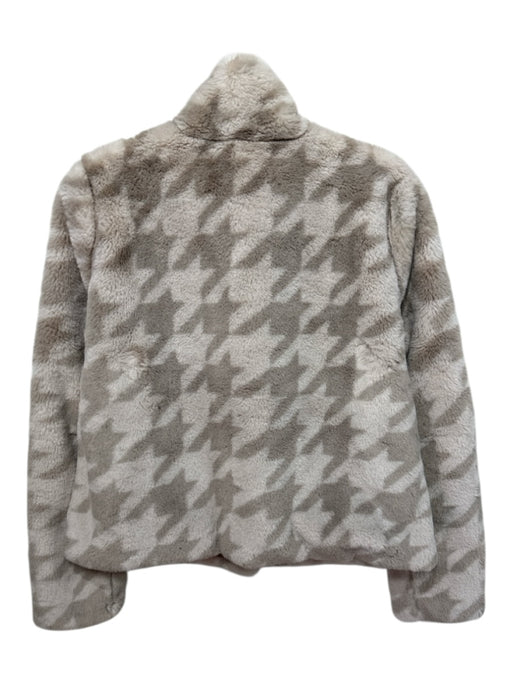 Rino & Pelle Size 34 Beige & Gray Polyester Long Sleeve Houndstooth Jacket Beige & Gray / 34