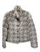 Rino & Pelle Size 34 Beige & Gray Polyester Long Sleeve Houndstooth Jacket Beige & Gray / 34