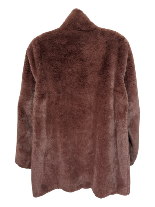 Rino & Pelle Size 34 Brown Polyester Long Sleeve Solid Pockets Button up Coat Brown / 34