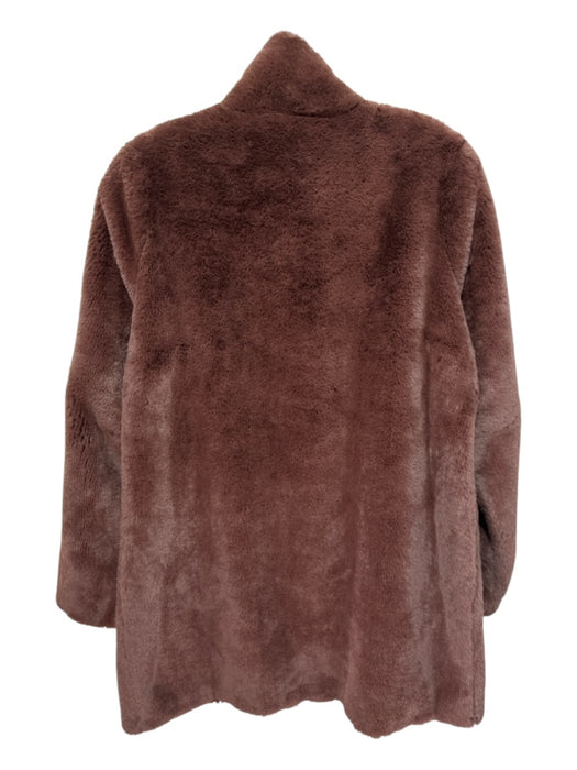 Rino & Pelle Size 34 Brown Polyester Long Sleeve Solid Pockets Button up Coat Brown / 34