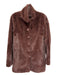 Rino & Pelle Size 34 Brown Polyester Long Sleeve Solid Pockets Button up Coat Brown / 34