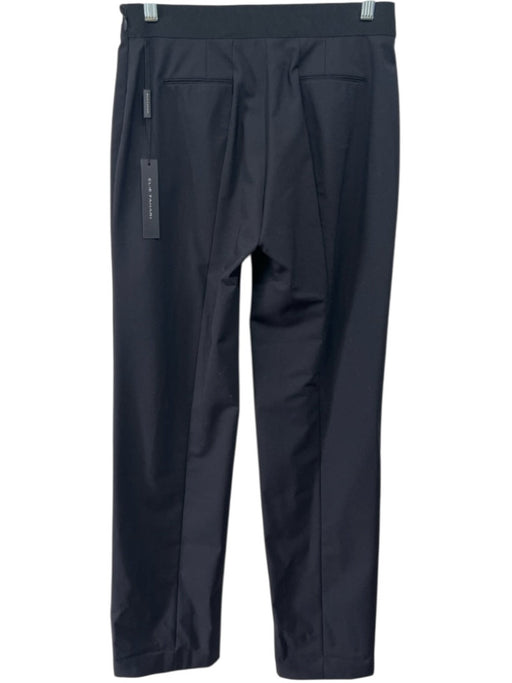 Elie Tahari Size xs / 2 Black Wool & Polyester Straight Leg Zip Pocket Pants Black / xs / 2