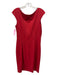 David Meister Size S / 6 Red Acrylic & Polyester Cap Sleeve Round Neck Dress Red / S / 6