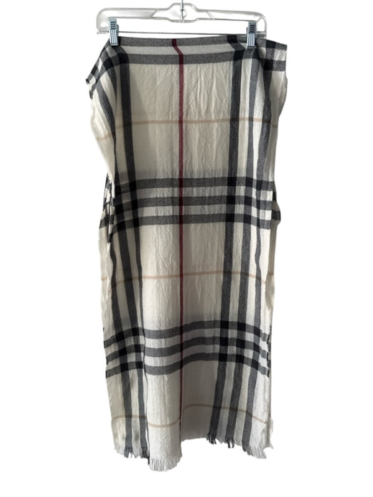 Burberry White & Multi Novacheck Fringe scarf White & Multi