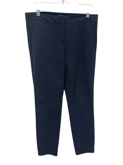 Lafayette 148 Size 6/8 Navy Blue Cotton Blend Long Sleeve Pin Stripe Pant Set Navy Blue / 6/8
