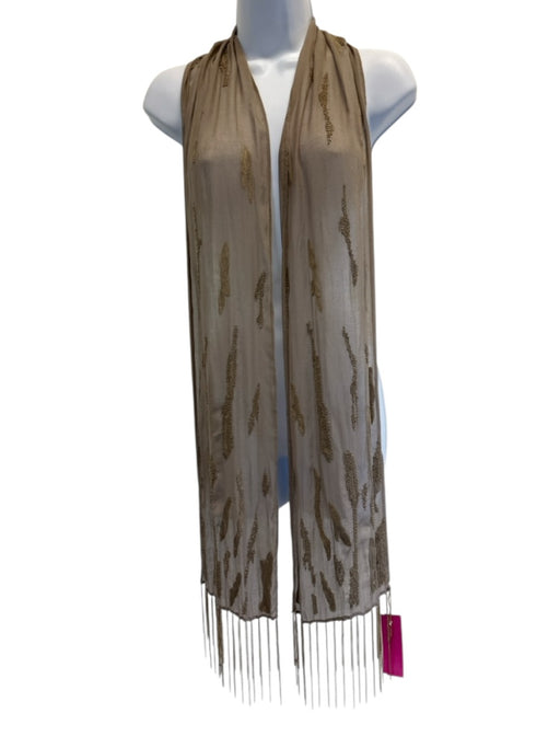 Dusty Purple Chain Fringe Beaded Embroidered Rectangle scarf Dusty Purple / One Size