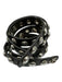 YAL New York Black & Silver Leather Studded Snap Button Thin Belts Black & Silver