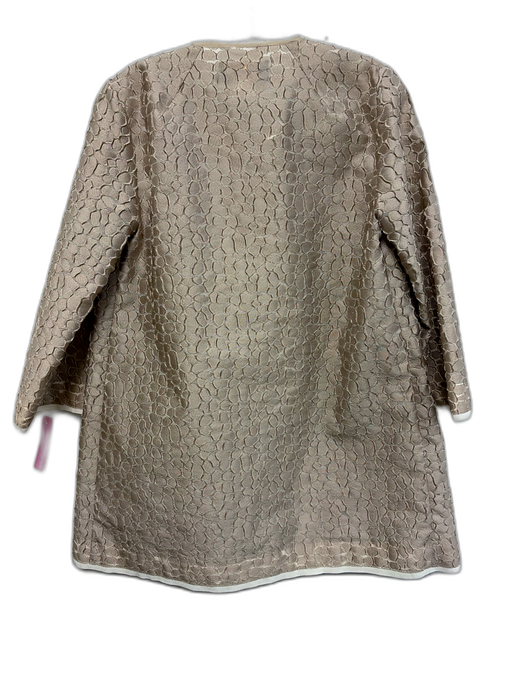 Les Copains Size 38 Beige Polyester & Cotton Textured Long Sleeve Open Jacket Beige / 38