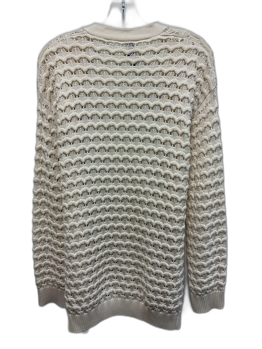 Loro Piana Size M White Silk & Cotton white Long Sleeve Knit Open Cardigan White / M
