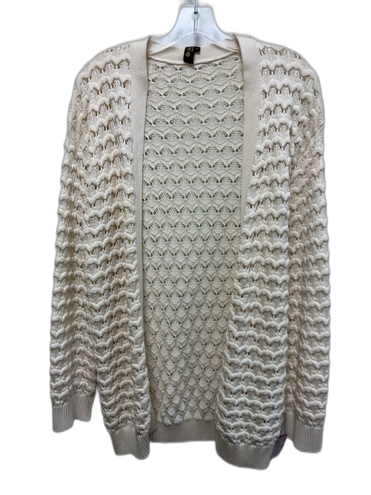 Loro Piana Size M White Silk & Cotton white Long Sleeve Knit Open Cardigan White / M