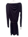 Lanvin Size Est S Dark Purple No Fabric Tag Boat Neck Draped Long Sleeve Dress Dark Purple / Est S