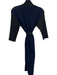 Lanvin Size S Black & Navy Blue Viscose Blend 3/4 Sleeve Wide Turtleneck Dress Black & Navy Blue / S