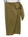 Vince Size 0 Yellow Khaki Cotton Blend Wrap Buckle Flap Paneled Midi Skirt Yellow Khaki / 0