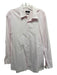 Boss Size 17 Pink & White Cotton Blend Micro Button Down Men's Long Sleeve Shirt 17