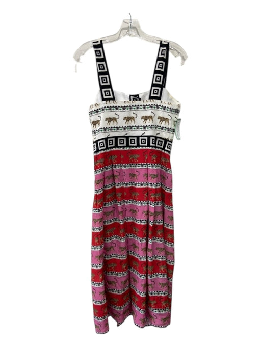 Hayley Menzies Size S White, Black & Multi Silk Sleeveless All Over Print Dress White, Black & Multi / S