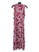 Misa Size S Pink & Multi Polyester Fringe Sleeveless Tie Detail Maxi Dress Pink & Multi / S