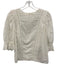 Veronica Beard Size 2 White Cotton Keyhole Back Eyelet Half Sleeve Top White / 2