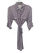 J Mclaughlin Size XS Purple & White Nylon Blend Tie Belt Printed Collared Dress Purple & White / XS