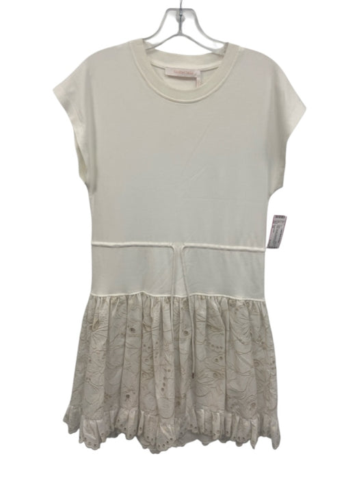 See By Chloe Size XS White Polyester Sleeveless Embroidery eyelet Dress White / XS