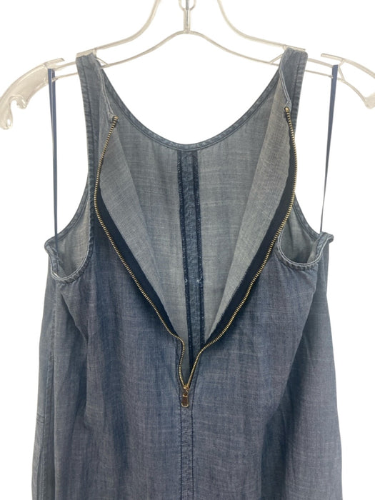 Trina Turk Size XS Blue Lyocell Sleeveless Zip Back Frayed Hem Maxi Dress Blue / XS