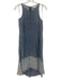 Trina Turk Size XS Blue Lyocell Sleeveless Zip Back Frayed Hem Maxi Dress Blue / XS