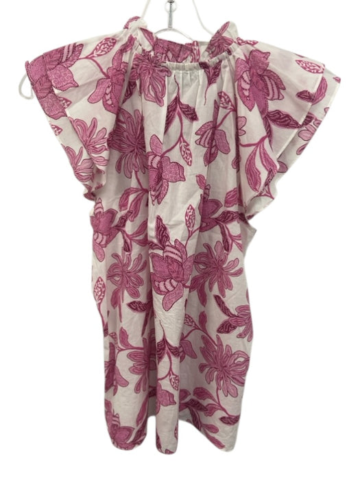 Generation Love Size S Pink & White Cotton Sleeveless Printed Button Front Top Pink & White / S