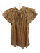 Ulla Johnson Size 2 Pink & Gold Silk Blend Tie Front Metallic Thread Top Pink & Gold / 2