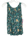Roller Rabbit Size XS Blue Rayon Keyhole Back Sleeveless Printed Top Blue / XS
