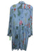Weekend Max Mara Size 6 Blue & Multi Silk Printed 1/2 Button Long Sleeve Dress Blue & Multi / 6