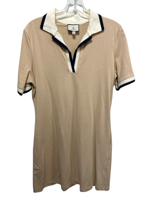 Tuckernuck Size M Tan Heathered Collared Cap Sleeve Pockets Dress Tan / M